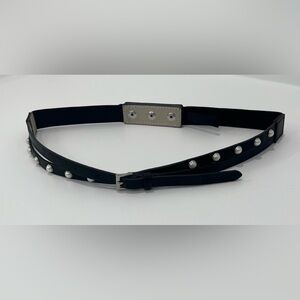 White House Black Market Black Belt with Pearl Accents